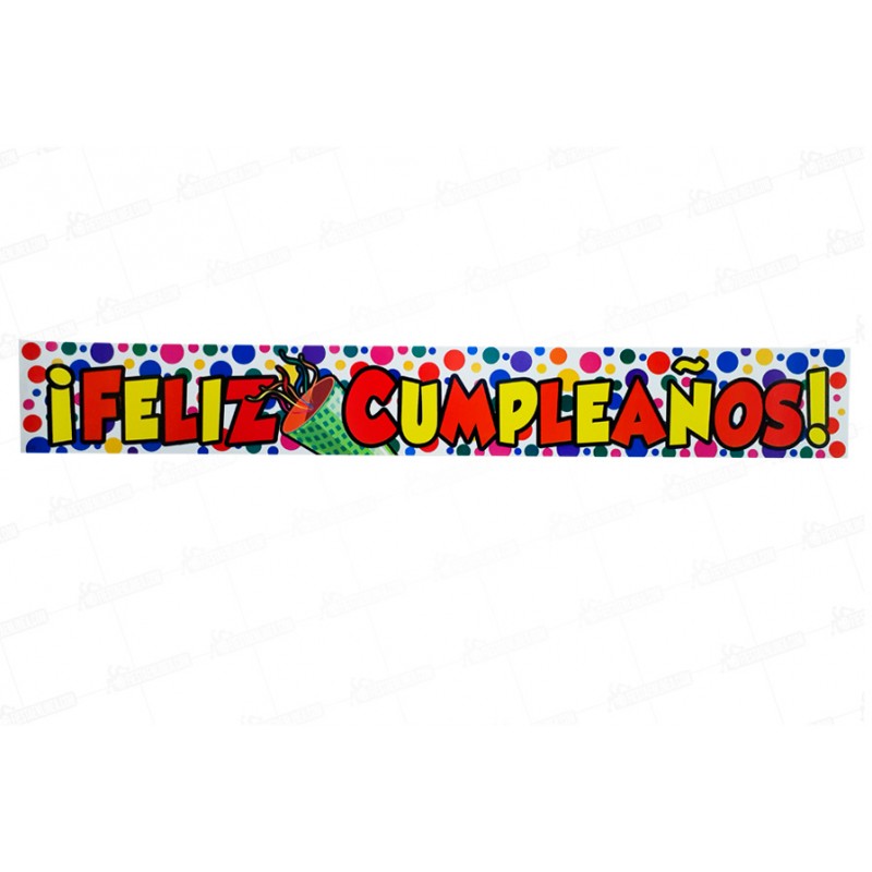 Letrero Feliz Cumpleaños Puntos Coloridos X2 Fiesta En Línea Piñatería Y Accesorios Para 