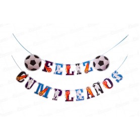 Letrero Feliz Cumpleaños Fútbol NParty