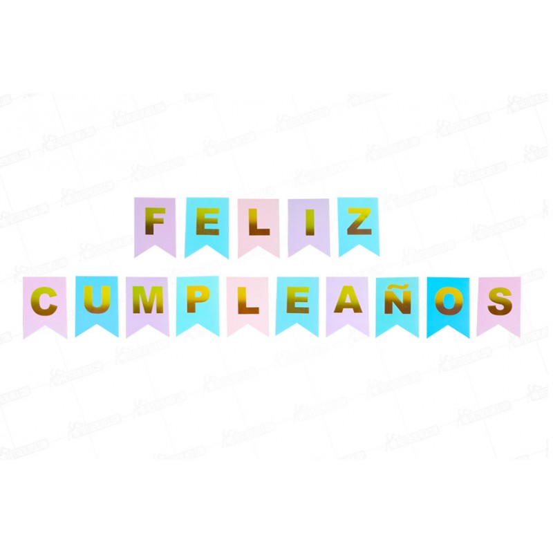 Letrero Feliz Cumpleaños Colores Pastel Fiesta En Línea Piñatería Y Accesorios Para Fiestas Y 