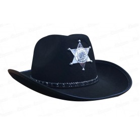 Sombrero Vaquero Sheriff Fino Negro