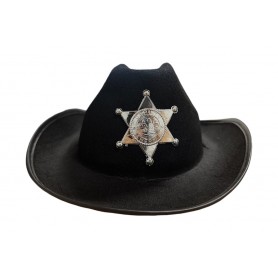 Sombrero Sheriff Niño Negro