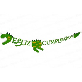 Letrero Feliz Cumpleaños Dinosaurios
