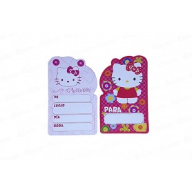 Tarjeta de invitación Hello Kitty Paquete x8