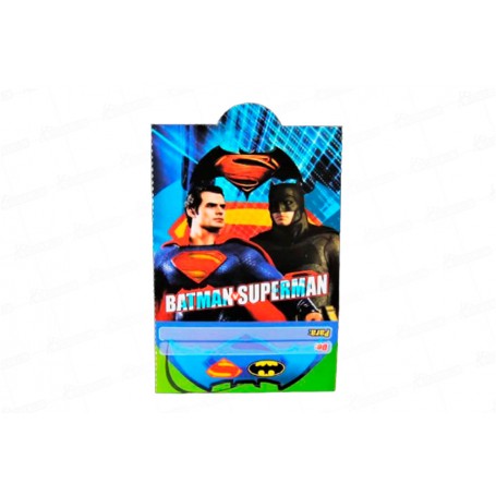 Tarjeta de Invitación Batman y Superman Paquete x12